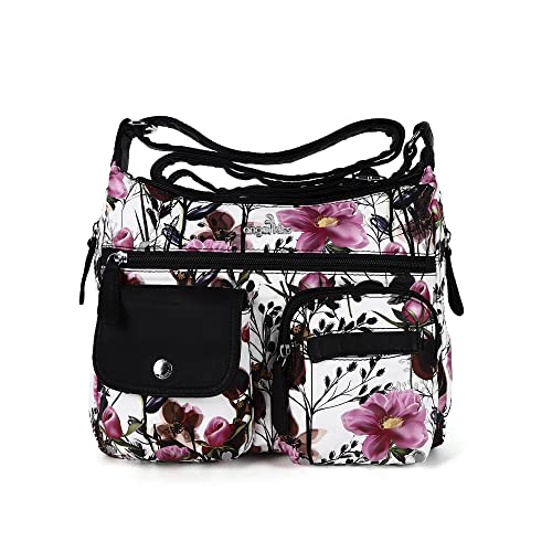 Angel Kiss Crossbody Bags for Women, Ladies Shoulder Handbags and Purses Medium Faux Leather Pocketbooks | Ladies - color: Pink/Black