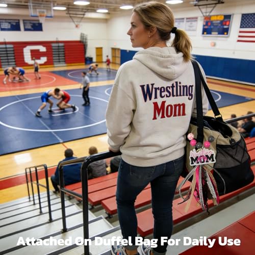 Baseball Softball Soccer Football Volleyball Sports Mom Charms for Bogg Bag Accessories Tassel Backpack Gifts - style: Wrestling Mom