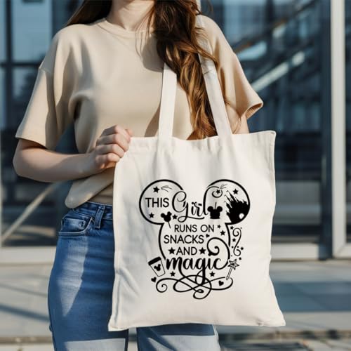 Canvas Tote Bag Aesthetic for Women,Reusable Canvas Cute Shoulder Bag for Grocery, Shopping, Beach & Daily Use - color: Cute Mouse