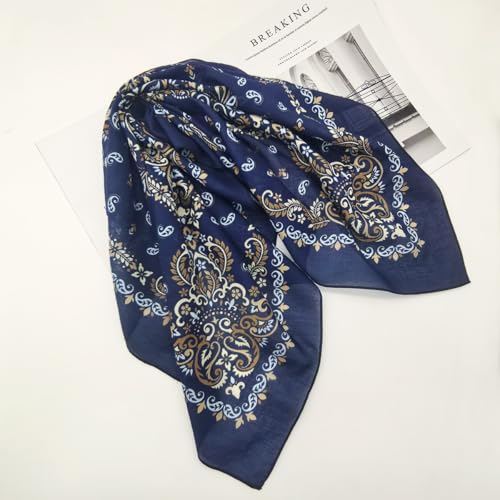 Large Cotton Bandana Lightweight Head Hair Scarf Headbands Wraps Cover Handkerchiefs for Women Men 25 x 25 inch - color: Rt08