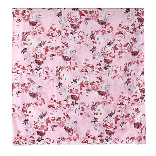 MELIFLUOS DESIGNED IN SPAIN Scarf for Women Lightweight Floral Flower Scarves for Summer Fall Shawl Wrap - color: Barcelona Collections 46 - Pink Floral Design