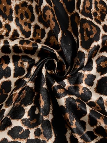 RoseSeek Women's Cheetah Print Silk Head Scarf Leopard Satin Rave Hair Scarf Headband Square Scarves - color: Cheetah Red