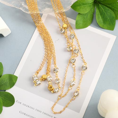 SANNIX 2 Piece Gold Plated Body Chain,Layered Belly Chains Rhinestone Jewelry Lingerie Bikini Waist Bra Chain Belt Accessories for Women for Summer Beach Date Night