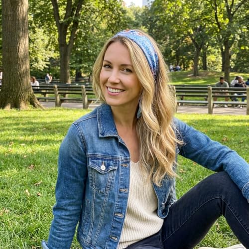 Women's Small 21 inch 100% Silk Scarf Bandana for Head Neck Hair | 100% Mulberry Silk Lightweight Designs Gift-Ready Packaging For Hair Fashion 21"x21" Printed - color: 307 Blue White