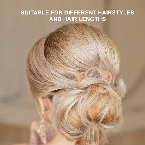 French Hair Pin, 8 PCS Hair Pins for Women Metal Hair Side Combs, French Pins Hair, U Shaped Hair Pins for Buns Updos, French Pins Hair Stick Pin Hair Combs for Styling Hairpin Hair Accessories - color: Black&Gold