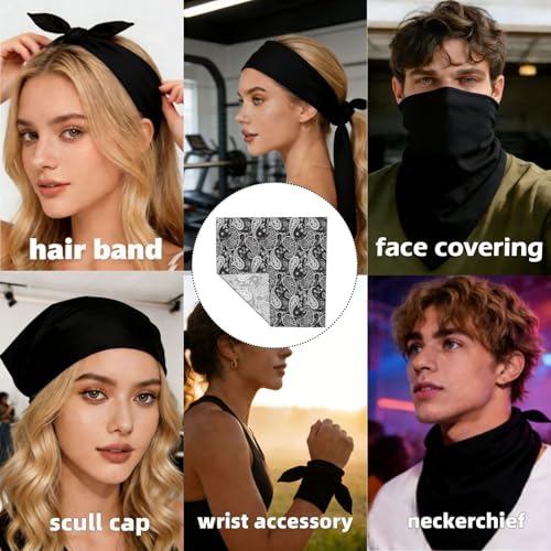 Bandana, Soft Outdoor Head Scarf For Women ＆ Men Multi-Purpose Headband Hair Scarf And Neck Wraps Protective Coverage - color: Paisley3