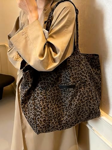MakeMeChic Women's Leopard Tote Bag Cheetah Oversize Shoulder Bag Weekender Bag - color: Multicolor Cheetah