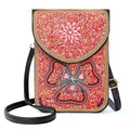 Small Beaded Crossbody Bag for Women, Boho Cell Phone Shoulder Purse Wallet with Handcrafted Colorful Beads - color: Trefoil Flower
