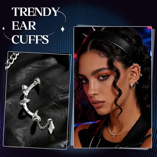 Gothic Ear Cuffs Helix Cartilage Clip on Goth Ear Cuff Stainless Steel Hypoallergenic Earrings for Women Men Non Piercing Gold & Silver Fake Earring Lightweight Punk Jewelry Gift - color: K1-Dragon Claw 1 Silver