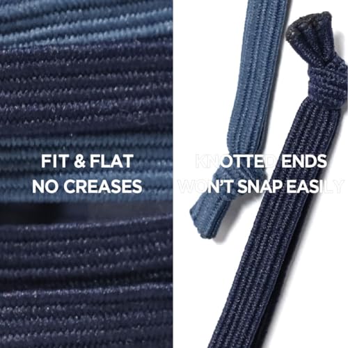 HAVHAF Knotted Mens Hair Ties For Men 8pcs (Thin, Denim) - No damage Crease Breakage Man Bun Hair Tie Men with Long Hair For Curly Thick Elastic Hair Ties For Guys | Perfect hairtie For Man - color: Denim