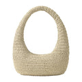 Straw Beach Bag for Women, Summer Tote Bag for Vacation, Hobo Shoulder Bag for Beach Wedding Travel - color: Beige