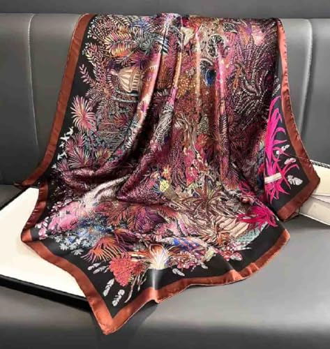 Acotavie Scarfs for Women Dressy Fashion Scarves Long Floral Pattern Scarf Lightweight Sunscreen Shawls - color: C020