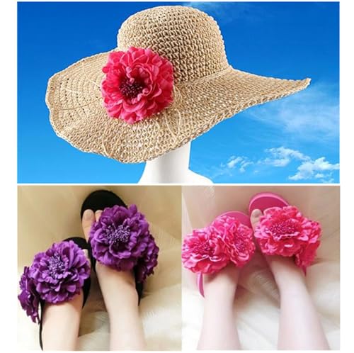 ALIMITOPIA Flower Hair Clip Fabric Artificial Peony Flower Hairpin Barrette Brooch Headdress Bobby Pins Headwear Hair Accessories for wedding Party supplies(Peony Style;4.3 inches;6pcs)