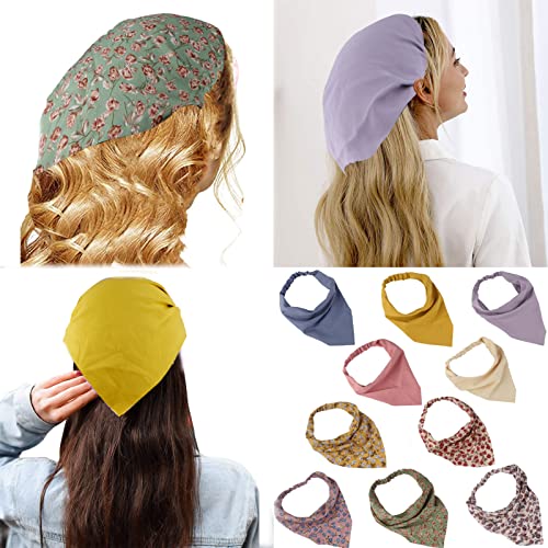 Jaciya Hair Scarfs Headband Bandana 10pcs Head Scarves Hair Accessories for Women pañuelos para la cabeza para mujer - color: Color-1
