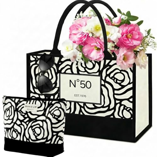 50th/60th/70th/40th/30th/80th Birthday Gifts for Women Her, Birthday Gifts Tote Bag for Mom Wife Aunt Friends - style: 50th