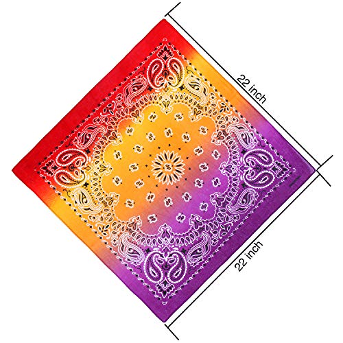 URATOT 12Pcs Paisley Cotton Bandana Printed Head Scarf Set | Rich color options classic paisley printed available for both adults and children with diverse usage scenarios - color: Mixed 12 Colors a