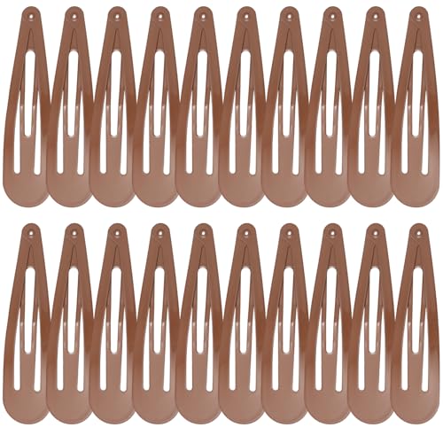 WILLBOND 30 Pieces 3.1 Inch Large Metal Snap Hair Clips Nonslip Barrettes Women Hair Accessories (Brown) - color: Brown, style: Minimalist