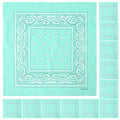 Falari 12 Pack Bandanas Multipurpose Cotton Novelty Paisley Bandana Headband for Cowboy Men Women 22 x 22 - color: Mint