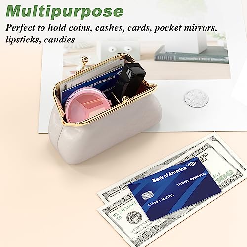 Coin Purse, Small PU Leather Change Purse, Coin Wallet with Clasp, Car Change Holder Pouch for Woman Men Kids Girls, Apricot - color: Apricot