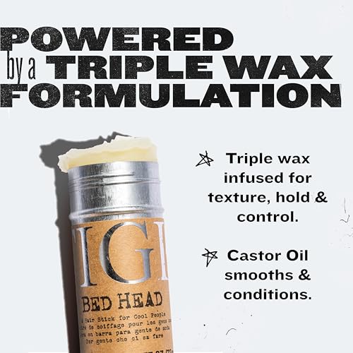 Bed Head by TIGI Hair Wax Stick – Professional Hair Styling Wax for High-Definition Texture & All-Day, Humidity-Resistant Hold, 2.57 oz - size: 2.57 Ounce (Pack of 1)