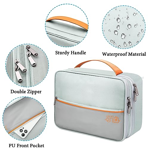 CILLA Electronic Organizer Travel Case, Travel Cord Organizer Case Portable Waterproof Cable Organizer Bag for Charger, Cord, USB, Power Bank, Earphone - color: zipper-gray