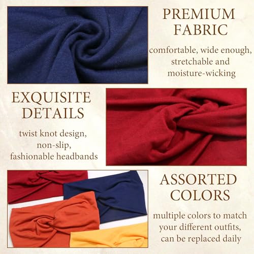 Turban Headbands For Women’s Hair Wraps Wide Headbands Knotted Criss Cross Bandana Head Bands Stretchable Hair Scarf Turban Bands Workout Cute Hairband Fashion Accessories Non Slip 4 Pack - color: Style 115