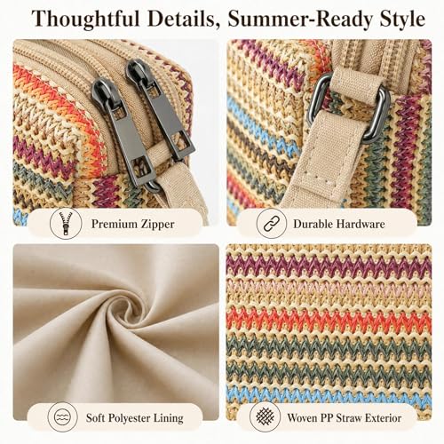 Small Crossbody Bag for Women - color: Purplestripe-horiz