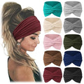 Jesries 10 PCS Women Headbands African Wide Hair Wrap Extra Turban Head Bands for Lady Large Sport Workout Stretch Non-slip Big Hair Bands - color: Wine red