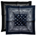 Extra Large Bandana 27” x 27”,100% Cotton bandana for Men and Women，Multi-Purpose Scarf Headbands ，Head Scarfs - color: Black/Navy Blue