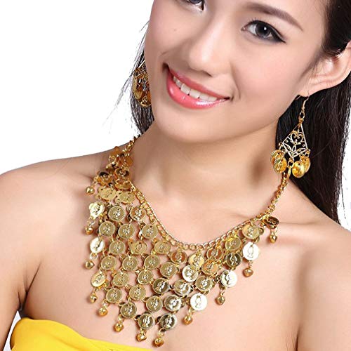 Belly Dance Gypsy Jewelry Accessories Dancing Necklace+Earrings 3pcs/Set
