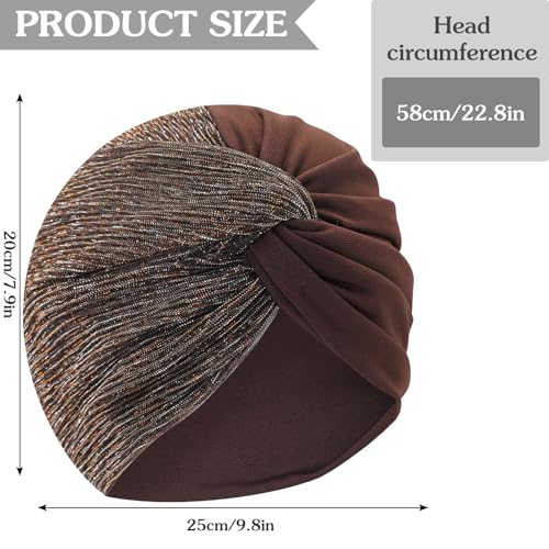 XYIYI Chemo Headwear Turban for Women, Cancer Patients Head Wrap Cover Hat for Hair Loss - color: Coffee