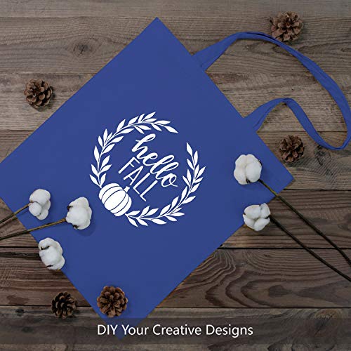 TOPDesign 5-Pack Economical 16"x15" Blue Cotton Tote Bag, Lightweight Medium Reusable Grocery Shopping Cloth Bags, Suitable for DIY, Advertising, Promotion, Gift, Activity - color: Blue, size: Medium