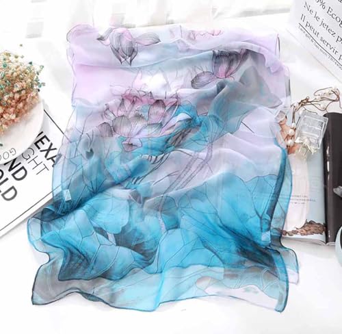 Xyueanlo Scarfs for Women Fashion Scarves Print Pattern Lightweight Sunscreen Scarf Wraps Shawls - color: Lotus Violet