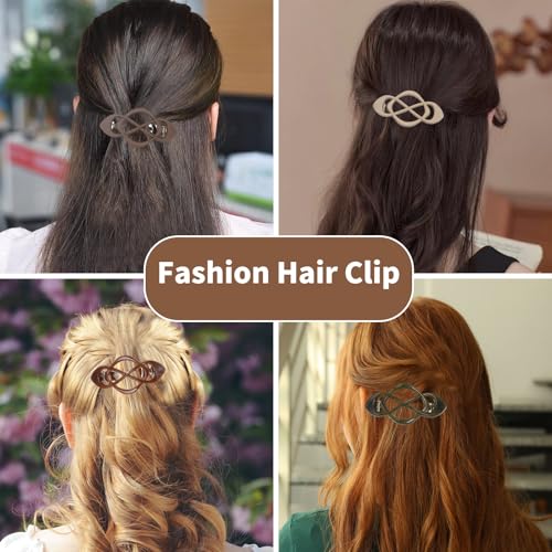8 PCS Vintage French Barrette Hair Clips for Thick Hair, Small Matte Glossy Stylish Classic Barrettes Retro Elegant Hair Accessories for Women Girls