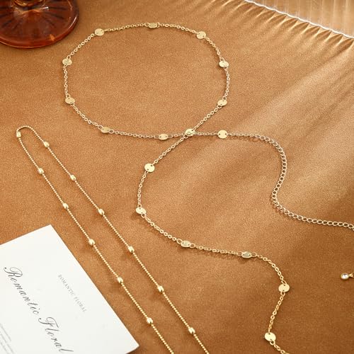 VIROMY Gold Waist Beads Chain for Women Waterproof Belly Chain Body Belt Chain Beach Accessories Body Women's Jewelry - style: Style C-GD