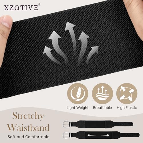 XZQTIVE Women Wide Elastic Waist Belt for Dresses Fashion Cinch Belts Stretchy Waistband with Gold Buckle - color: Black(silver Buckle), size: Fit Waist Size 34"-37"