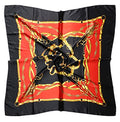 vabovin Satin Head Scarf for Women Silk Like Hair Scarf, 35 x 35 in | Silk Feel Fabric, Hair Wrap for Sleeping, Headscarf and Neck Scarf, Square Bandana Style, Fashion Accessory - color: 005 Red Black Chain Print