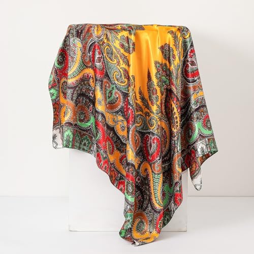 Headscarf Large Square Women Scarf 35" Fashion Scarves Silk Feeling Hairscarf - color: A116