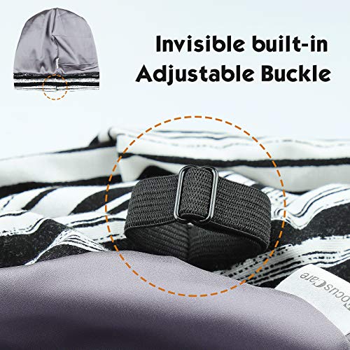 Adjustable Satin Lined Sleep Cap for Dreadlocks Curly Hair Large Head-Stay On Overnight - color: Coffee