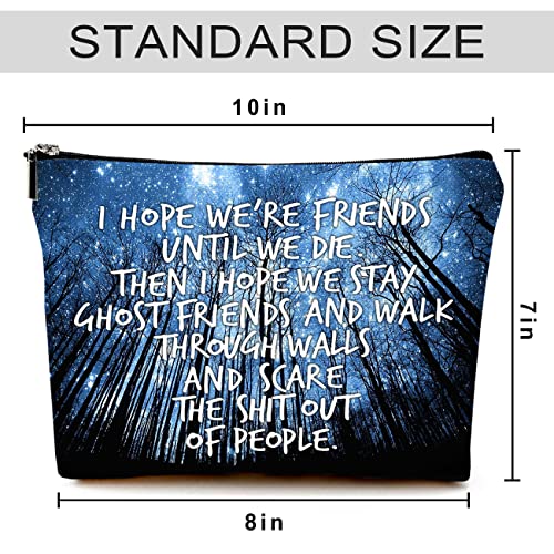 Cute Makeup Bag for Purse Canvas Waterproof Funny Cosmetic Bags for Women Zipper Travel Toiletry Pouch-Friend Gifts Makeup Bags - color: Friend Gifts Makeup Bags