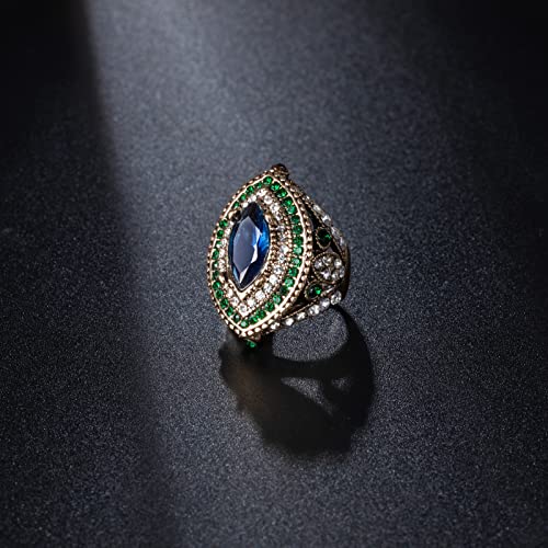 Women Ring - 32mm Turkish Style Gemstone Women Jewelry J0769 - color: Multicolor