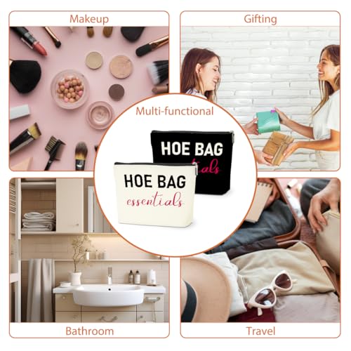 2 PCS Funny Gifts for Women Makeup Bag, Birthday Fun Hostess Gift for Women Girls Friends Cosmetic Bags Gag Gifts Girls Weekend Overnight Makeup Funny Travel Pouch, Black White - color: Multicolor 0080