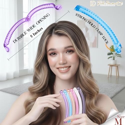 RC ROCHE 6 Pcs Banana Hair Clip Thin Hair Fine Ponytail Maker No Slip Small Claw for Women Secure Grip Jaw Clamp Cute Strong, Medium Transparent Multicolor - color: Transparent