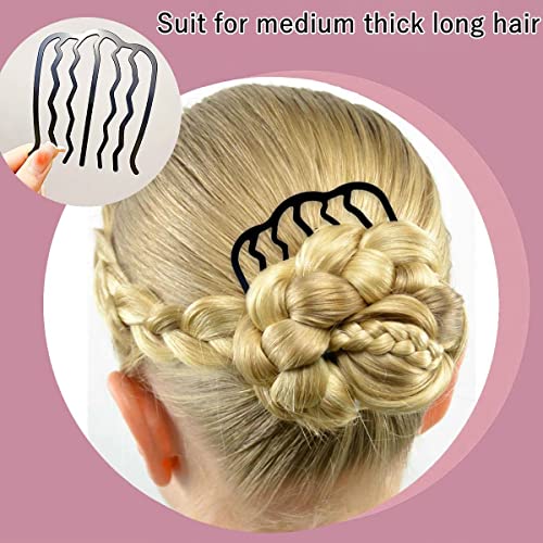 7 Pcs Metal Hair Side Combs Hair Fork Clip Teeth Hair Pin Stick for Updo Bun, U Shape Hair Combs for Vintage Hairstyle Hair Accessories, Thick&Fine Hair Combination - color: Thick&Fine Hair Combination