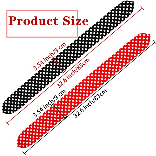 Hicarer 2 Pieces Polka Dot Headband Bandana Headband 50s Costume Hair Accessories Bows Wide Head Wrap for Women(Red, Black,Big Dots) - color: Red, Black, style: Big Dots