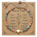 Beaded Heart Bracelet for Women-Adjustable Stretch - color: (You'er Turly)