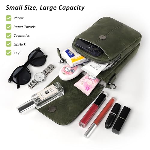 TANTOMI Small Crossbody Bags for Women Trendy, Cell Phone Purses Wallet with 4 Card Slots, Small Purses with Adjustable Strap - color: 06-dark Green