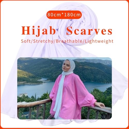 Nonbongoy Head Wraps for Black Women Stretch Headwraps Large Hair Wraps Hijab Scarves for Muslim Head Scarf Turban Headbands - color: 1-white Headwrap