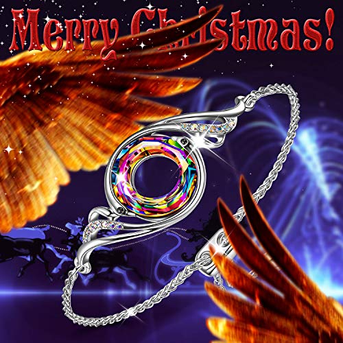 Kate Lynn Rise From the Ashes Phoenix Bracelet Made with Crystals from Austria, Adjustable Slider Bracelet for Women, Packaged with Jewelry Box, Birthday Gift for Women, Symbol of Luck and Renewal - color: Iridescence