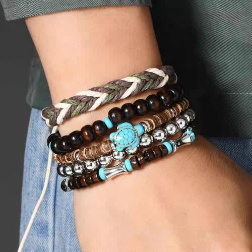 Bohemian Mix Bead Multi Layer Versatile Statement Bracelets Boho Stackable Beaded Strand Stretch Bangles Bracelets Sparkly Crystal Tassel Charm Jewelry Gift - style: Turtle